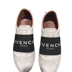 Givenchy Urban Street Sneaker White/ Blk Slip on Low Top Shoes Mens Size 42 Auth