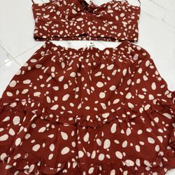 Charming women 2 piece Set in Red Polka Dot
