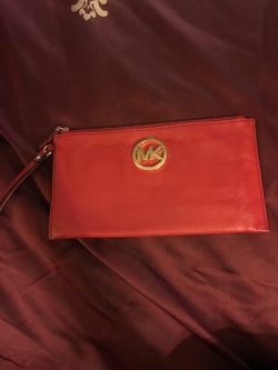 Michael Kors Zip Clutch Leather Wristlet