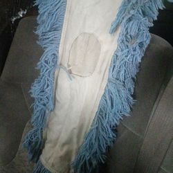 Two Shop Dust Mops With Rack