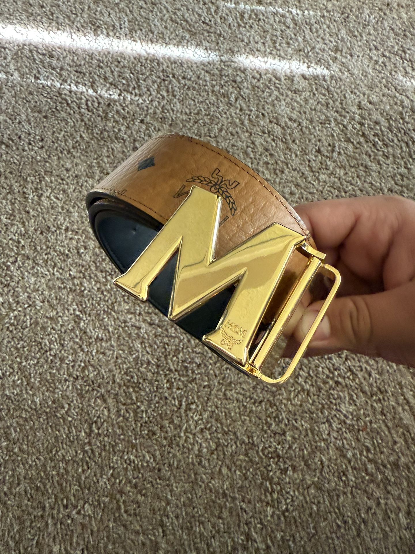 MCM cognac belt reversible