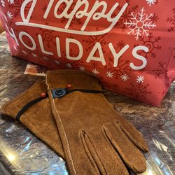 Wells Lamont Men's Tan Leather Suede Gloves Sz M