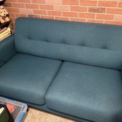 Teal Love Seat Sofa 