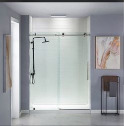 VRD -6076-BN , 76"Height with 3/8"(10mm) Clear Tempered Glass in Brushed Nickel Finish,