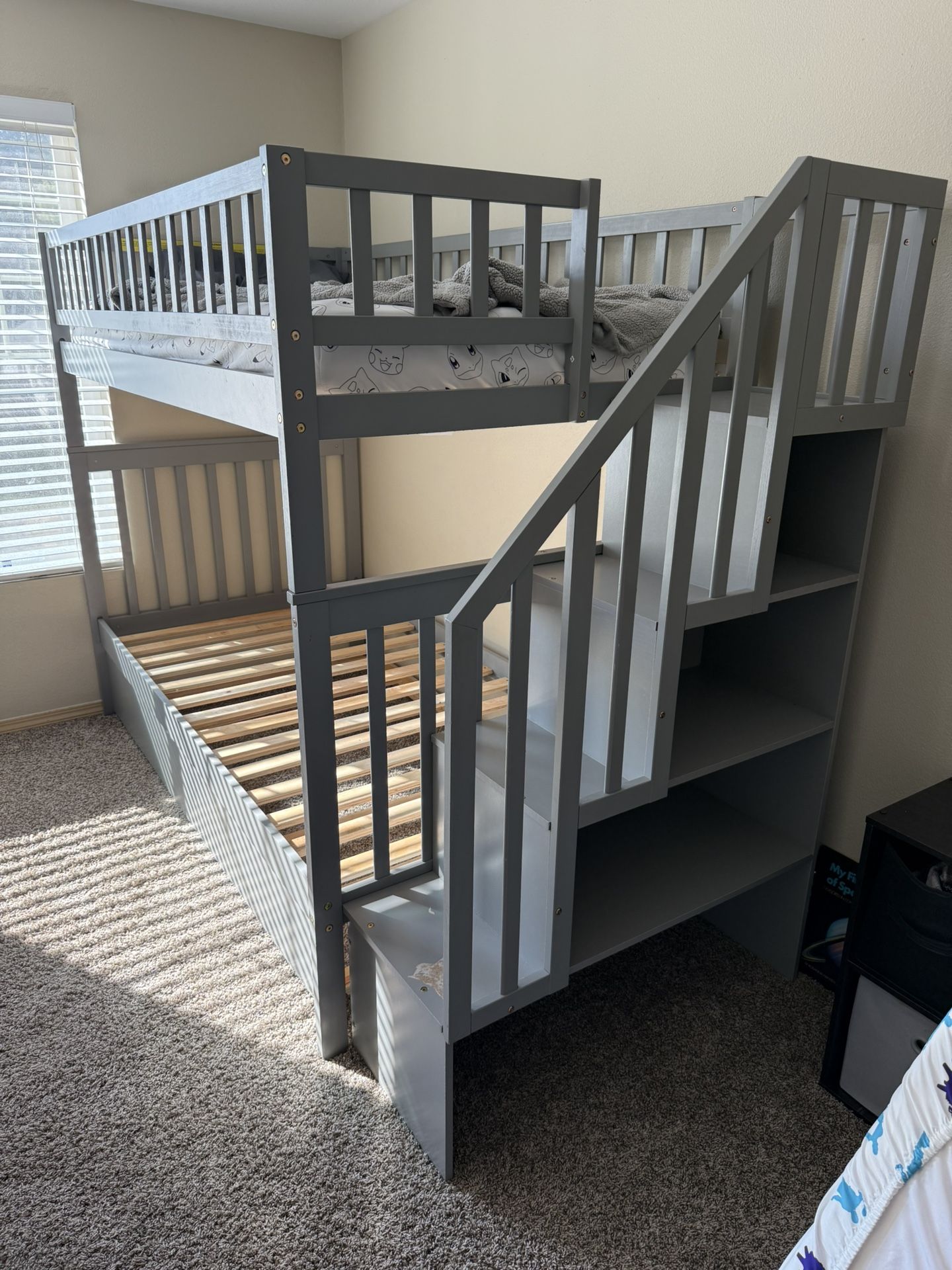 Twin Over Twin Bunk Bed With Third Twin Pull Out Trundle