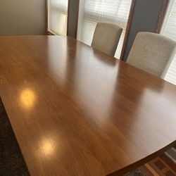 Real Wood Table With 6 Chairs For Sale