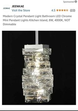 Modern LED Glass Pendant Lamp - Chrome Finish.(#16)