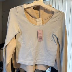 Wild Fable Size L Soft Blue Crop Top