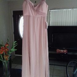 Rose Quartz Dress Fancy Sheer For Bridesmaid 