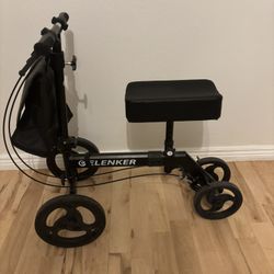 Black Elenker Knee Scooter With Breaks And Pouch