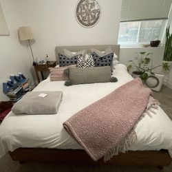 Queen Bed frame Upholstered