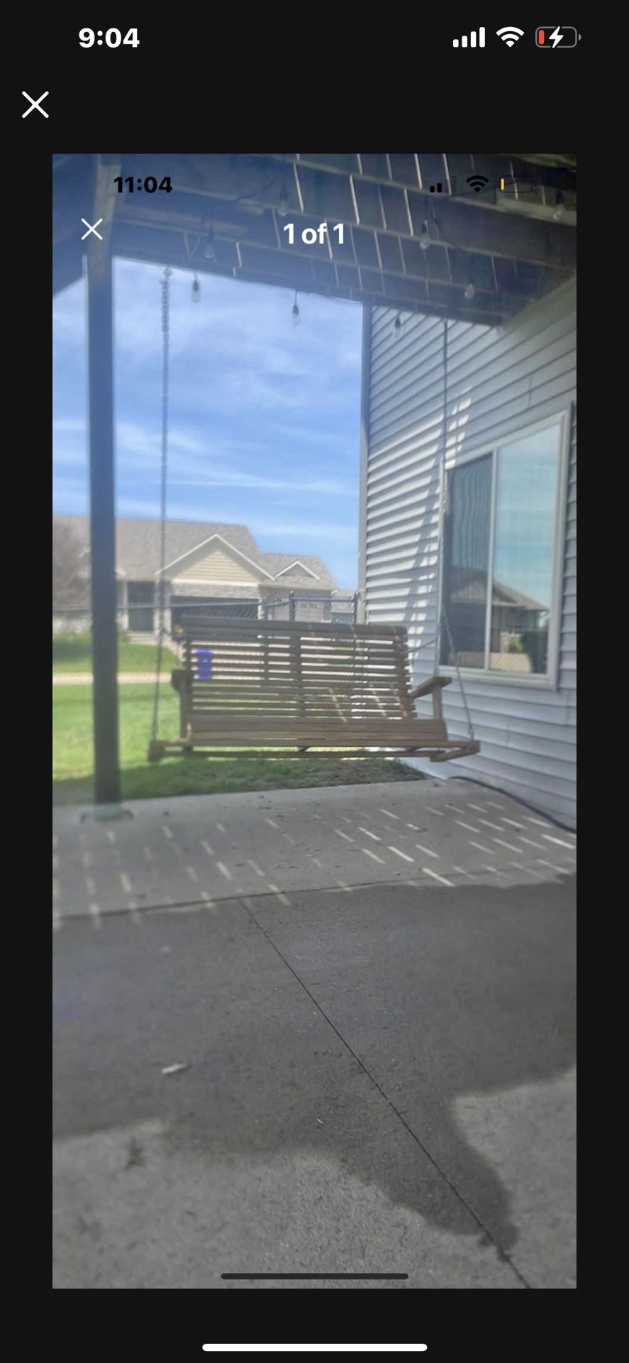 Wooden Porch Swing