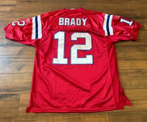 Vintage On Field Reebok New England Patriots Jersey Red Tom Brady #12 Size 52 L/XL