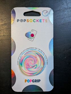 Popsockets Phone Grip Jawbreaker Gloss Neon Pink Candy Swirl Swappable Top NIP