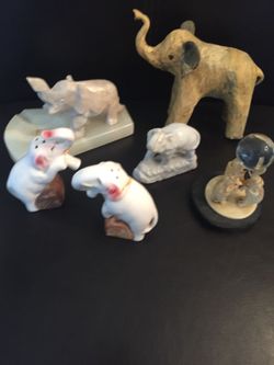 Set of 6 elephants.