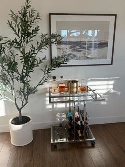 Silver bar cart