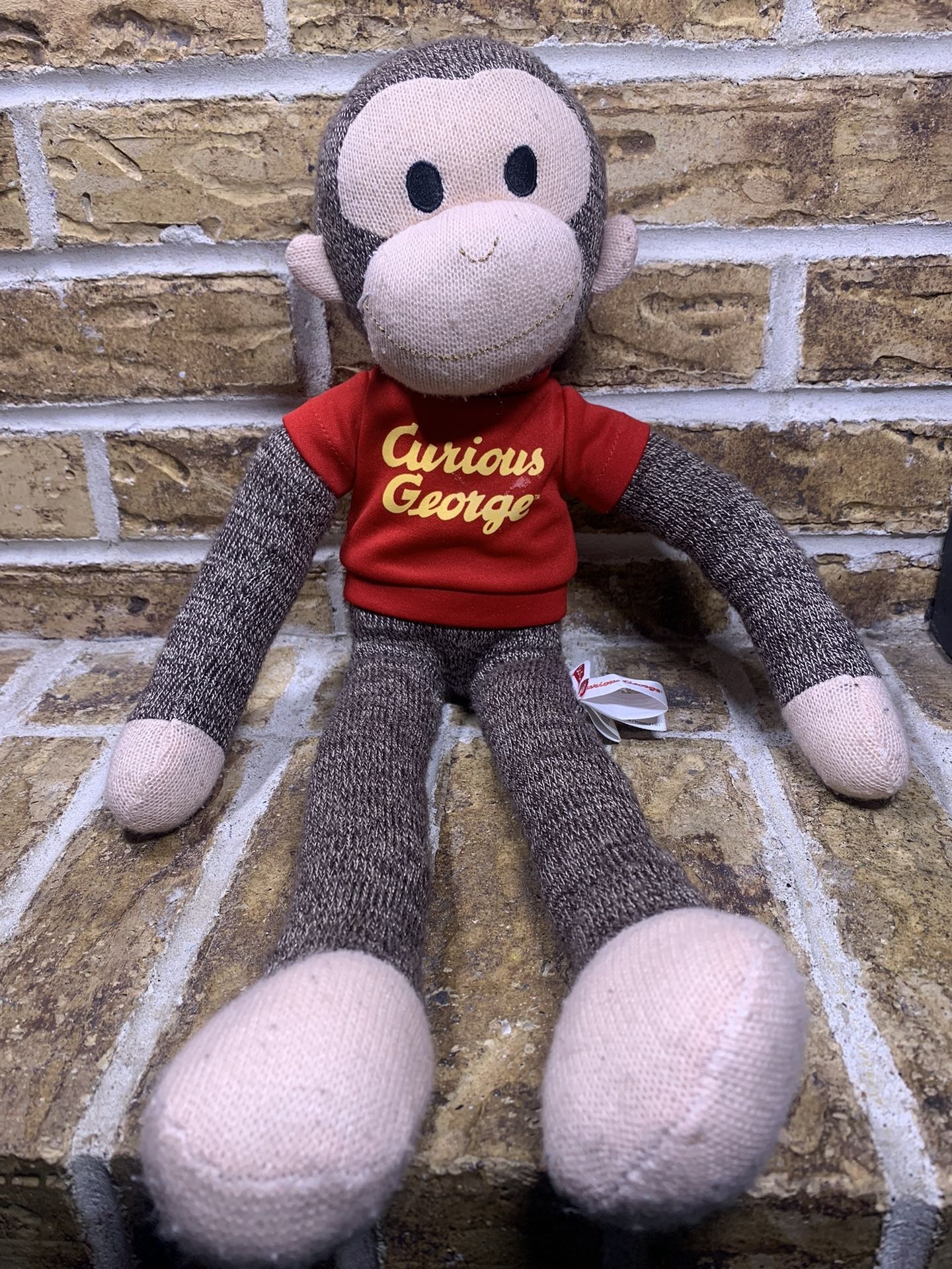 Curious George 20" Sock Monkey Plush Stuffed Animal w/ Shirt