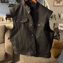 Street And Steel Leather Vest 