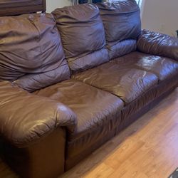 Brown Leather Couch