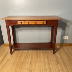 Beautiful, solid wood entry accent console table with drawer and shelf