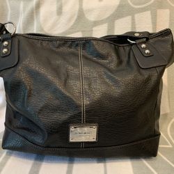 NINE WEST Black Faux Leather  Hobo Shoulder Bag large  Purse