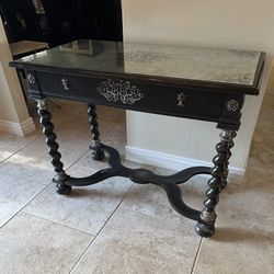 Lillian August desk table black mirror mirrored design