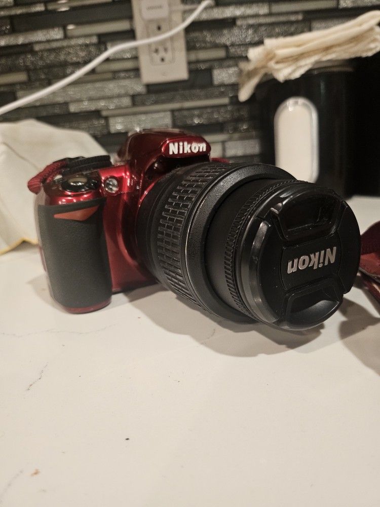 Nikon D3100 Digital SLR Camera with 18-55mm NIKKOR VR Lens - Red 