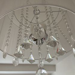 Crystal chandelier with large white shade Lamp