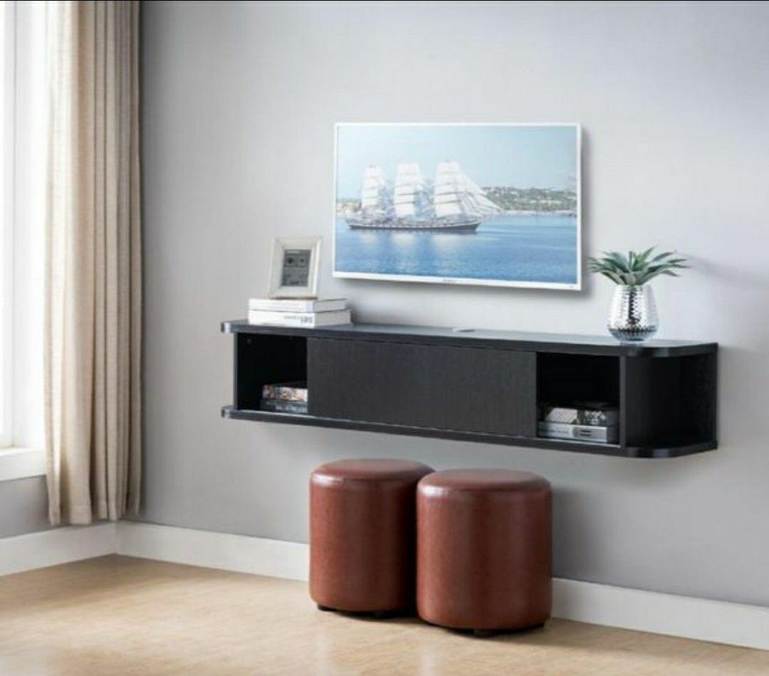 60" Floating TV Stand in Cappuccino Finish