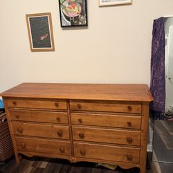 Solid Wood Vintage 9-Drawer Dresser – Country French / Ethan Allen Style – Heavy Quality Piece