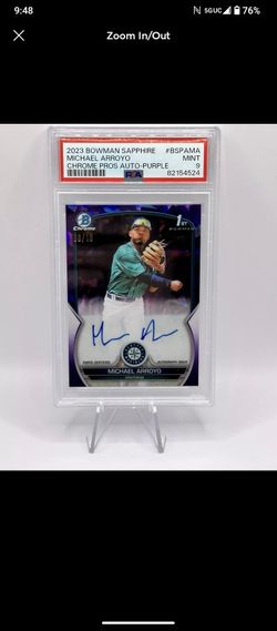 2023 1st Bowman Chrome Sapphire Michael Arroyo Auto PURPLE 6/10 PSA 9