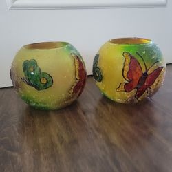 Candle Holder Bowls Butterflys
