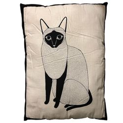 Double—Sided Black/White Cat Pillow 