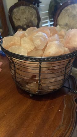 Himalayan salt rock with light