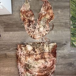 Large Halter Backless Set 