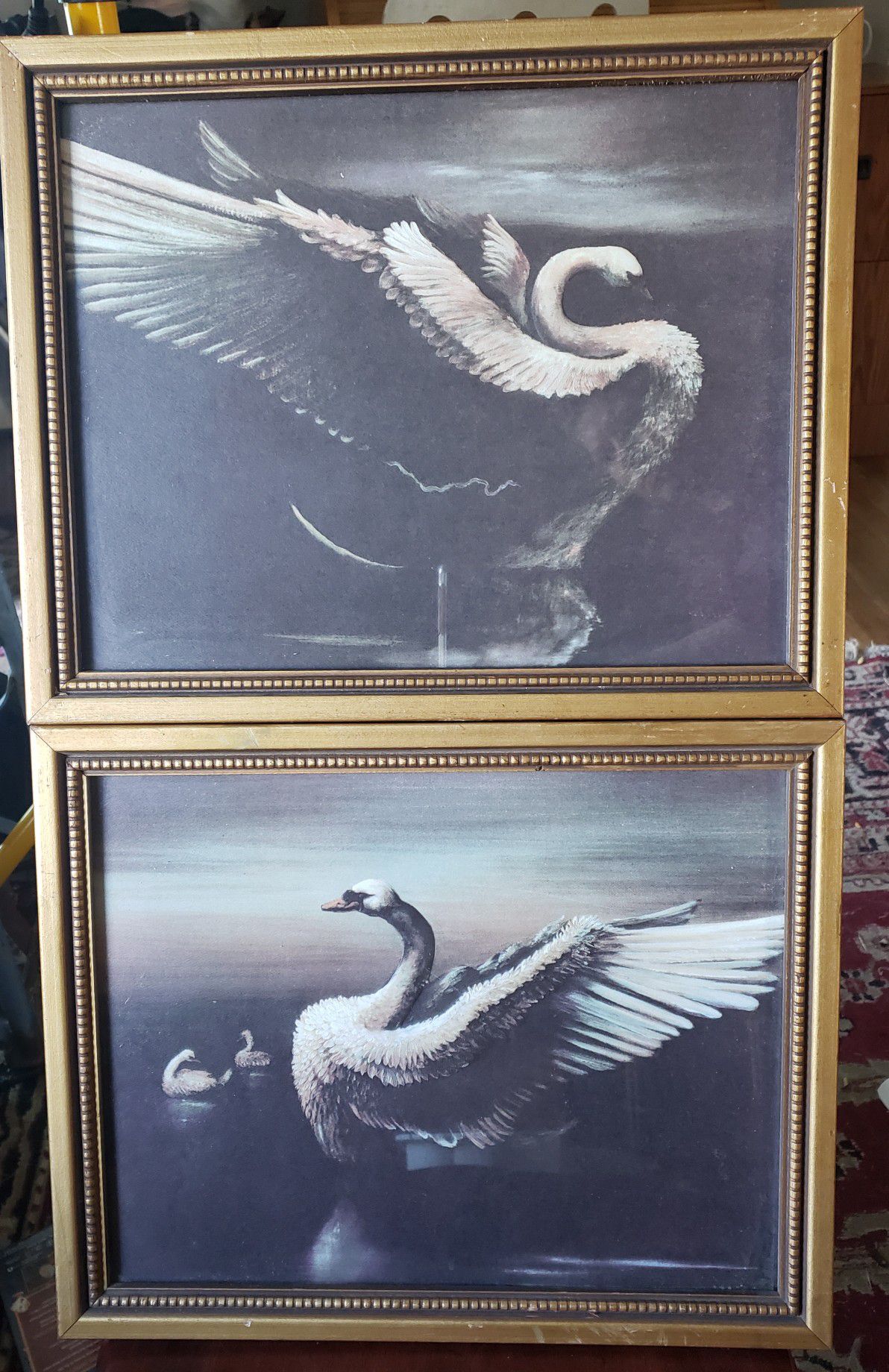 Set of 2 Framed Swan Pictures