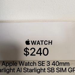 Apple Watch SE 3 40mm Starlight Al Starlight SB SIM GPS