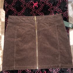 Brown Zip up Skirt 