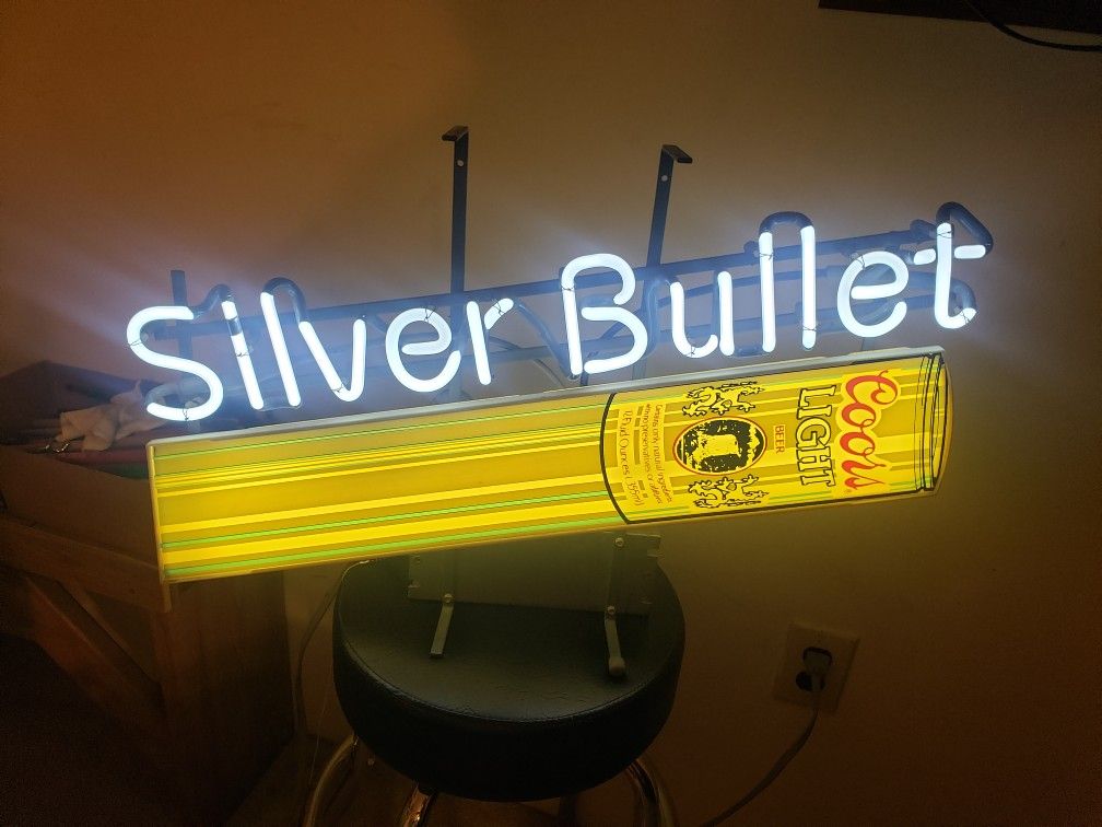 Coors Silver Bullet Neon Sign
