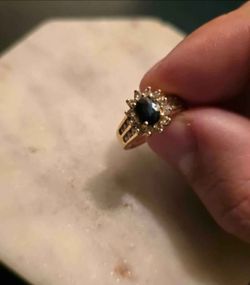 14K Gold Diamond Sapphire Ring