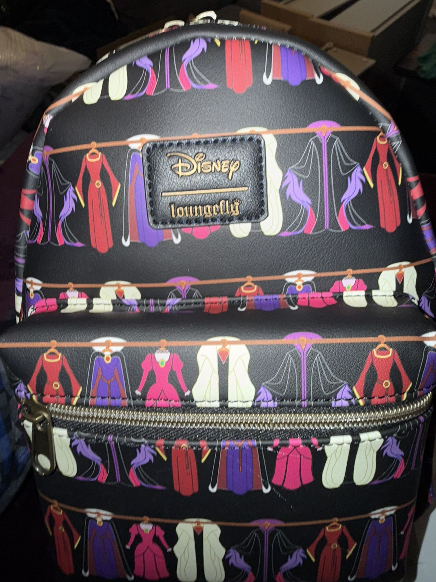 NWT Loungefly Disney Villains Dresses Mini Backpack In Black 