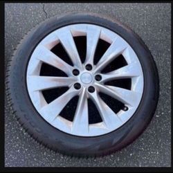 1 — 265/45r20 5x120 5x4.72 Stock Model X Slipstream Wheel Rim Good Tire TPMS included!!!!!!!!!