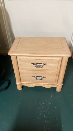 Wood nightstand SET OF 2 w ARMOIRE AND BED FRAME