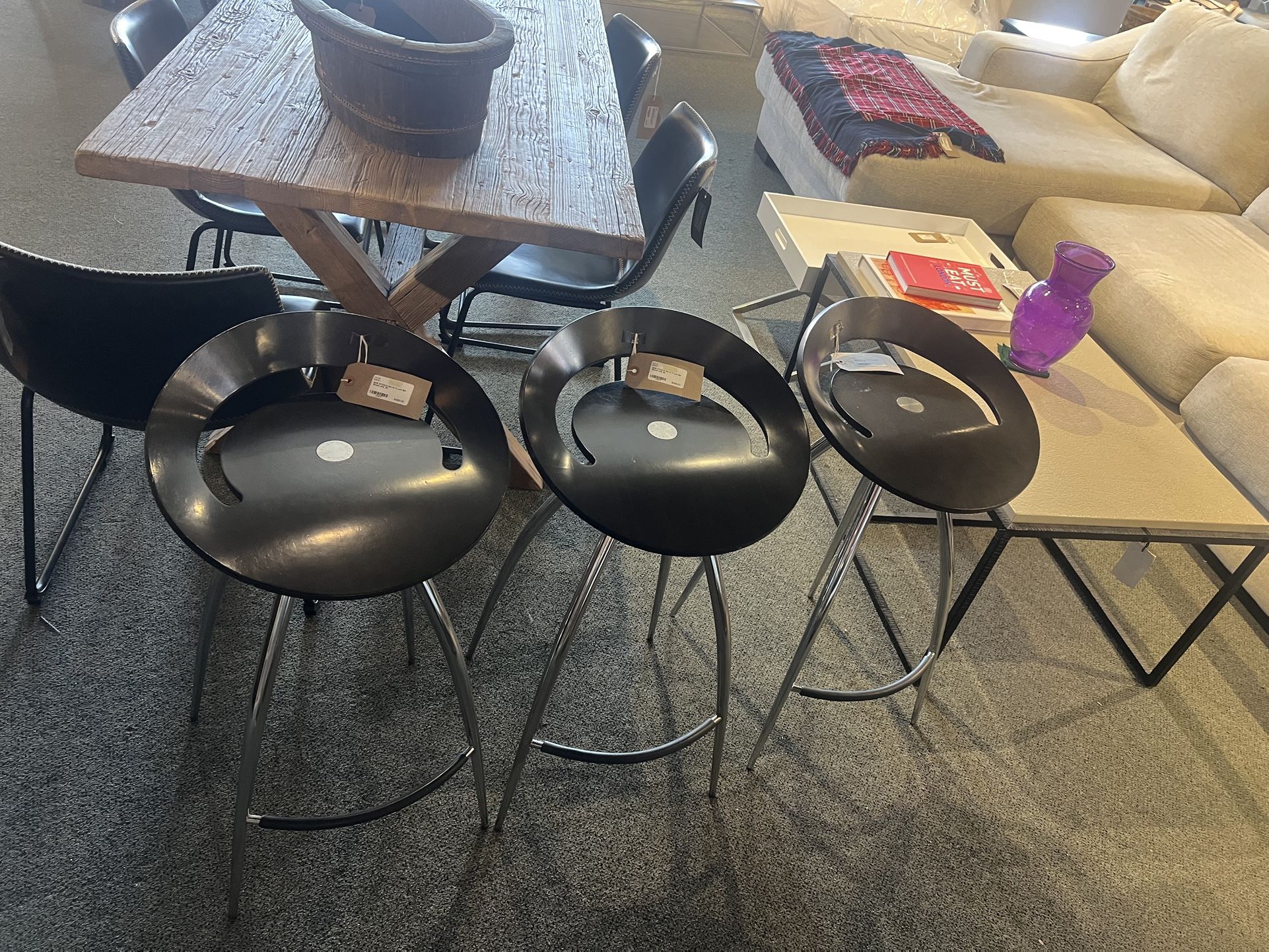 Bar Stools: Set Of 3 Lyra Bar Stools as-is SKU V7NJT7