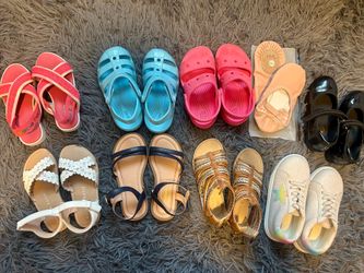 New/like new toddler girls shoes size 10T- tap, ballet, sandals, crocs, and tennis shoes!
