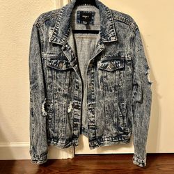 Forever21 Distressed Denim Jacket - L