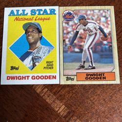 Dwight Gooden, New York Mets, pitcher baseball cards tops 1986 and 1987