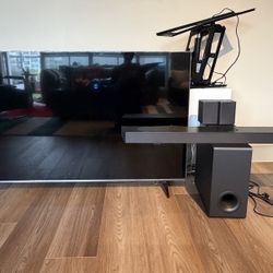 LG 65” 4K UHD TV + LG Sound System + Motorized Mount – Full Set (Like New)