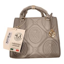 Valentino Orlandi V Logo Quilted Tote Bag