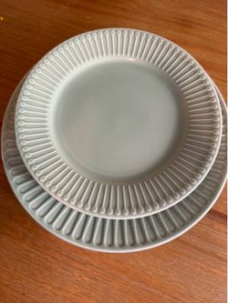Set of green IKEA plates